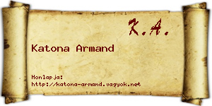 Katona Armand névjegykártya