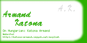 armand katona business card